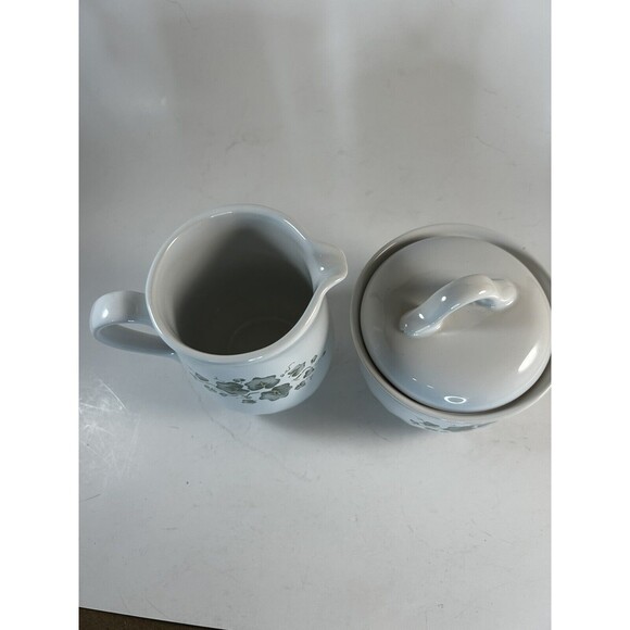 Corelle Coordinates Stoneware Callaway Green Ivy Creamer and Covered Sugar Bowl - Picture 3 of 7